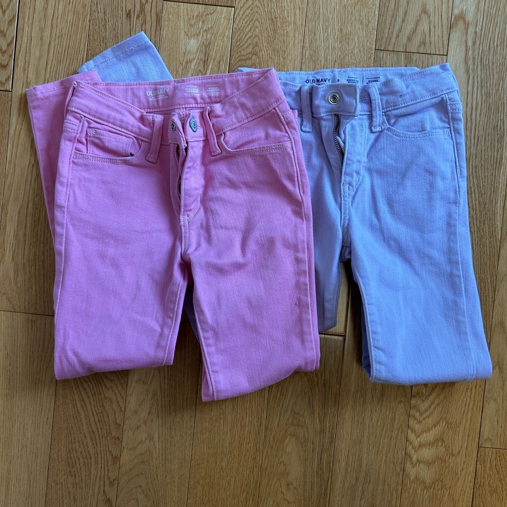 Old Navy Kids Pink and Light Purple Jeans
